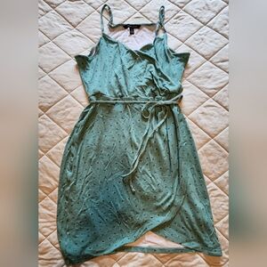 Elegant Green Wrap Dress